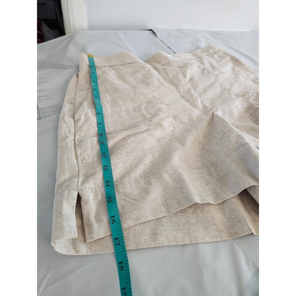 Banana Republic High-Rise Linen Blend Shorts Women's Large Beige Resort Coastal - Picture 11 of 11